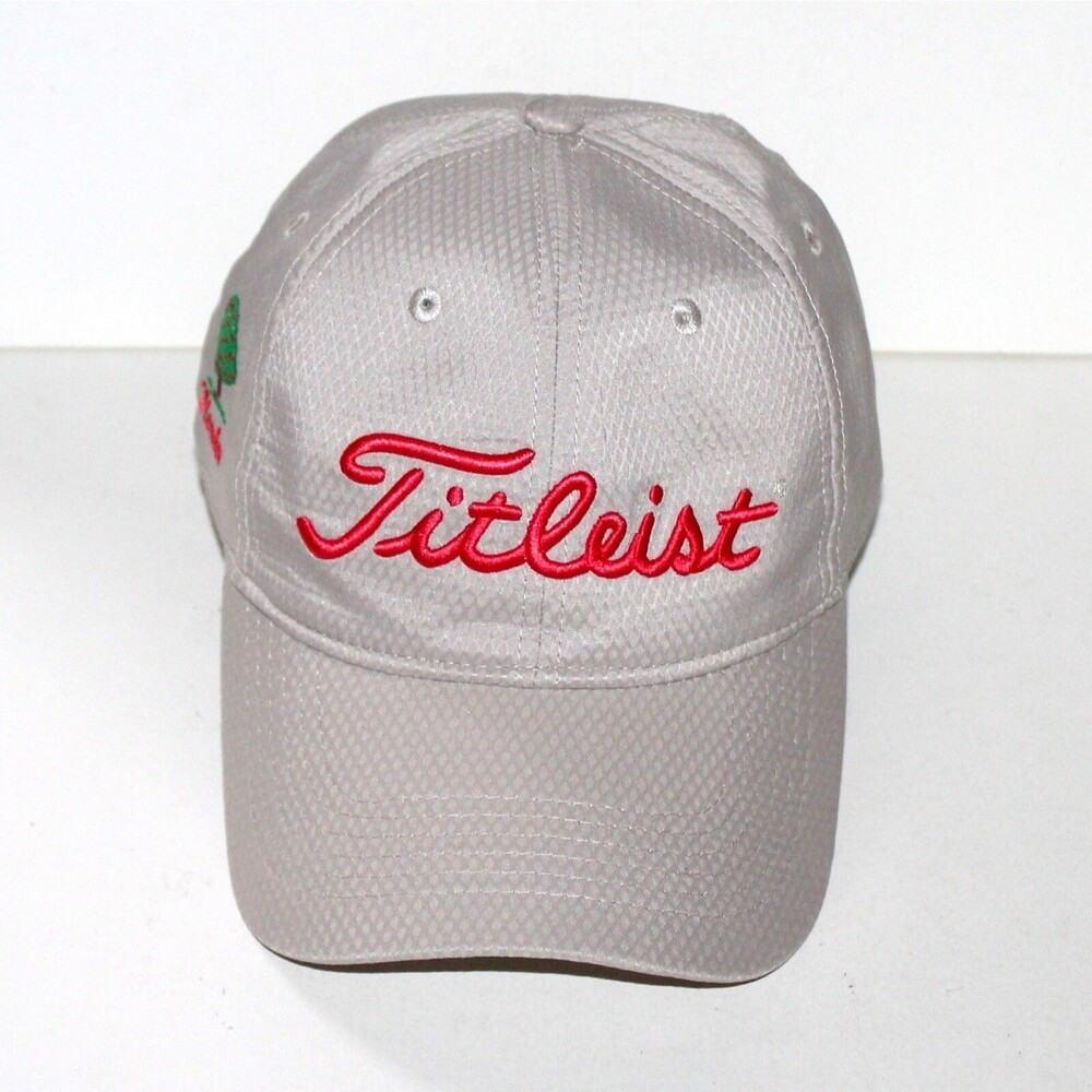 Titleist Member Golf Hat cap beige red thin adjustable back soft fabric outdoors